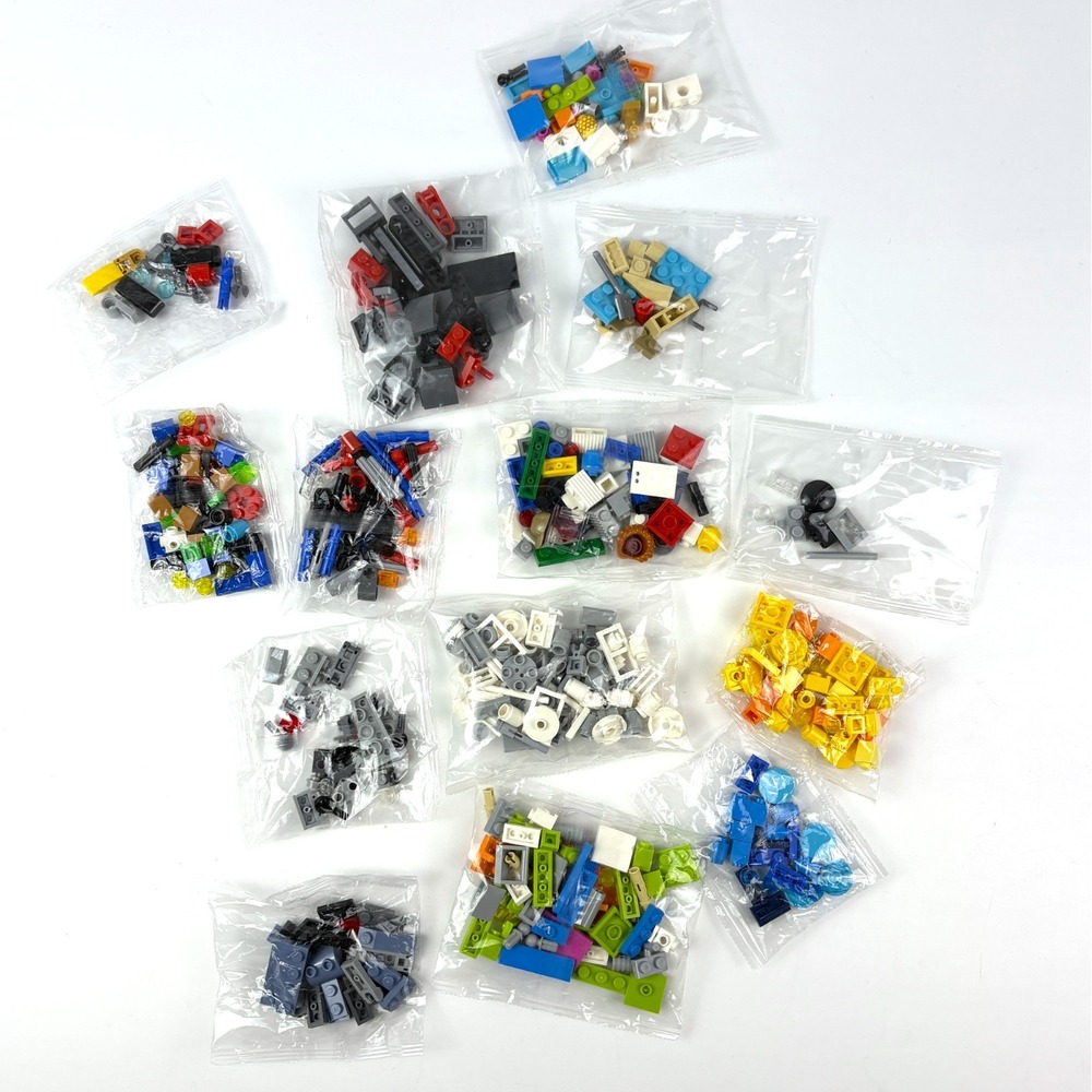 Lot of 14 Lego Sealed Bags from Random Sets Friends, DC, Technic Blue Gray White